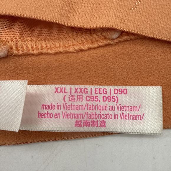 PINK by Victoria’s Secret Lace Strappy Back Halter Neck Bralette Peach Size XXL - Picture 6 of 6